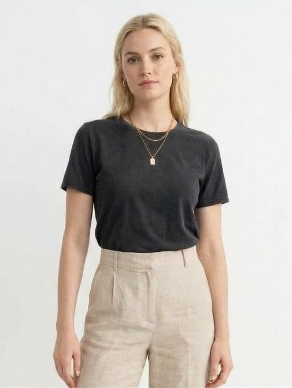 Veronica Beard Benedict Crewneck T-Shirt | Dark Gray | Size L